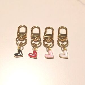 ⭐NWT 4Pc Doodle Heart Bag Charms
